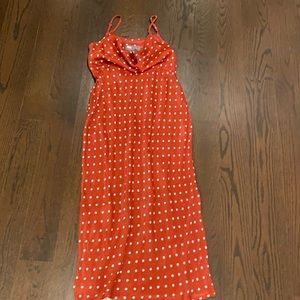 Anthropologie Red Polka Dot Maxi Dress